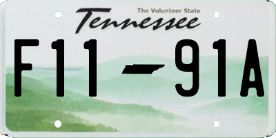 TN license plate F1191A