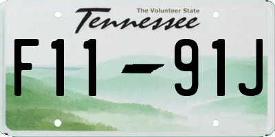 TN license plate F1191J