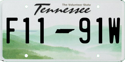 TN license plate F1191W