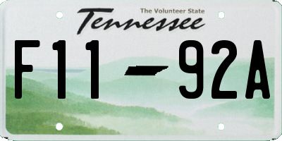 TN license plate F1192A