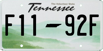 TN license plate F1192F