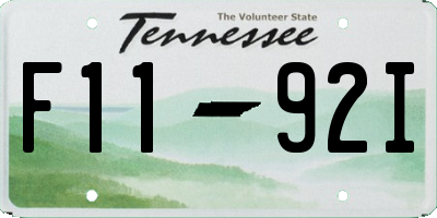 TN license plate F1192I