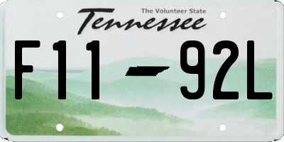TN license plate F1192L