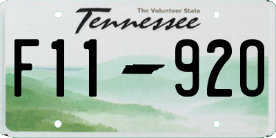 TN license plate F1192O