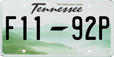 TN license plate F1192P