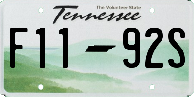 TN license plate F1192S