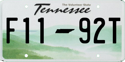 TN license plate F1192T