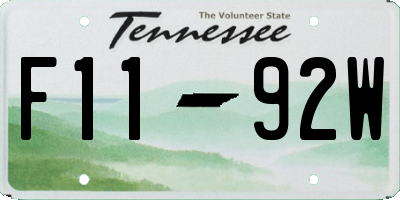 TN license plate F1192W