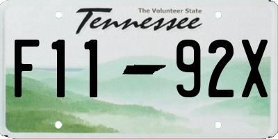 TN license plate F1192X