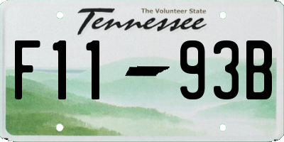 TN license plate F1193B