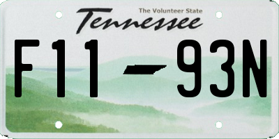 TN license plate F1193N
