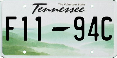 TN license plate F1194C