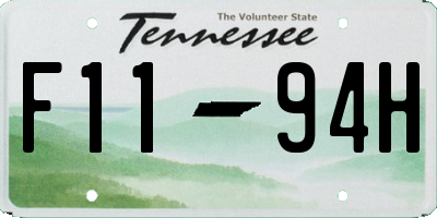 TN license plate F1194H