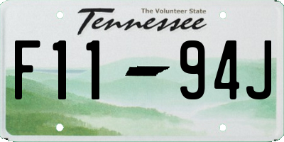 TN license plate F1194J
