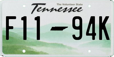 TN license plate F1194K