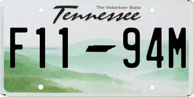 TN license plate F1194M