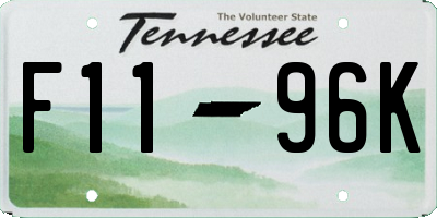 TN license plate F1196K