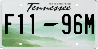 TN license plate F1196M