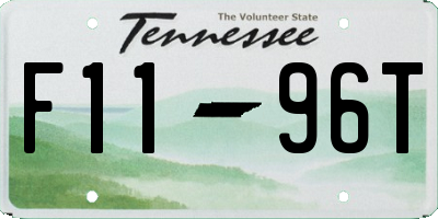 TN license plate F1196T
