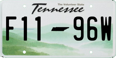 TN license plate F1196W