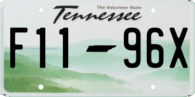 TN license plate F1196X