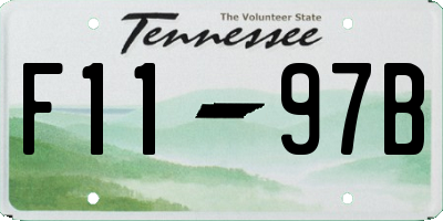 TN license plate F1197B