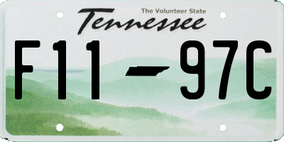 TN license plate F1197C