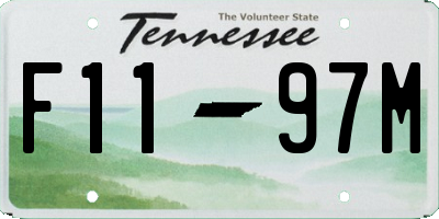 TN license plate F1197M