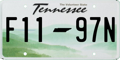 TN license plate F1197N