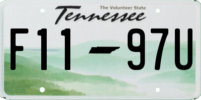 TN license plate F1197U