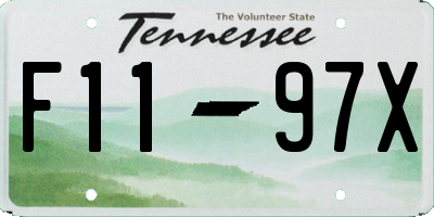 TN license plate F1197X