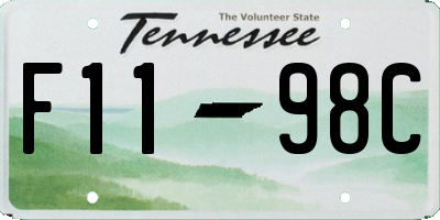 TN license plate F1198C