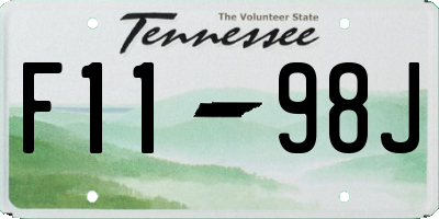 TN license plate F1198J