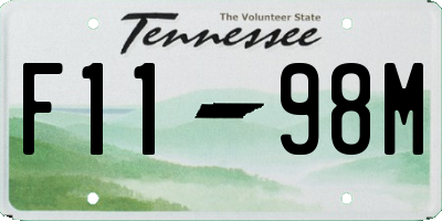 TN license plate F1198M