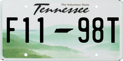 TN license plate F1198T