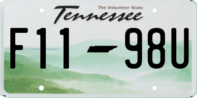 TN license plate F1198U