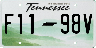 TN license plate F1198V