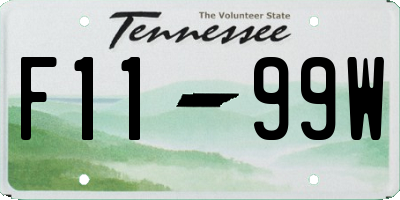 TN license plate F1199W