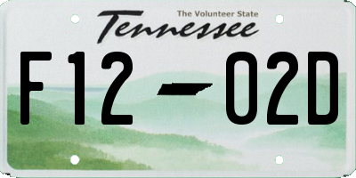 TN license plate F1202D