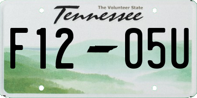 TN license plate F1205U