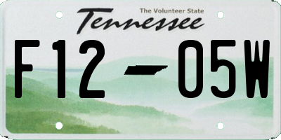 TN license plate F1205W