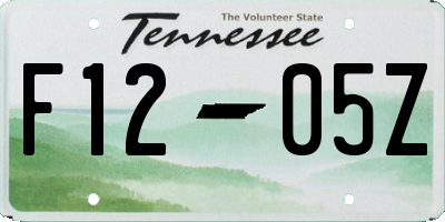 TN license plate F1205Z