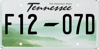 TN license plate F1207D