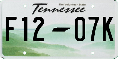 TN license plate F1207K
