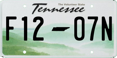 TN license plate F1207N