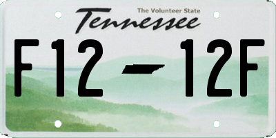 TN license plate F1212F