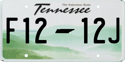 TN license plate F1212J