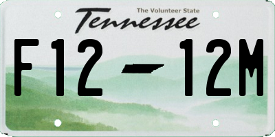 TN license plate F1212M