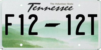 TN license plate F1212T