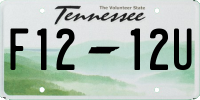 TN license plate F1212U